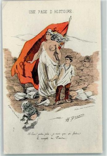La Commune de Paris 1871 Karikatur Politik Deutsch-Französicher Krieg AK