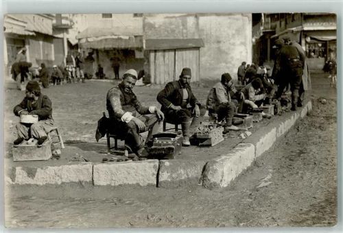 Prilep Privatfoto AK Schuhputzer Ort handschriftlich
