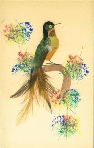 Vogel aus echten Federn