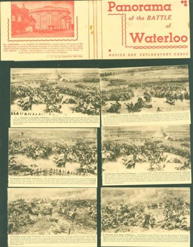 Waterloo Kleinposten bis 20 Lot mit 12 AK Schlachtszenen 1815 Chronik Originalumschlag