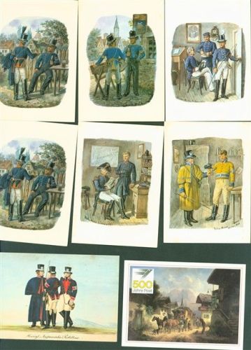 Lot mit 10 AK Postillone Postbeamte einige mehrfach