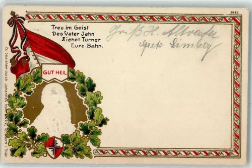 1912 Verlag Bruno Bürger u. Ottillie 3665 Fahne Eichenlaub AK