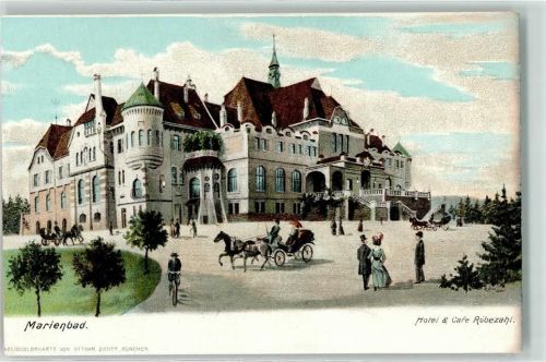 Marianske Lazne Hotel Cafe Rübezahl Kutscche Pferd Fahrrad