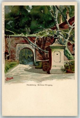 Heidelberg 1899 Nr. 2 Serie 1 v. Neckar , Schloss-Eingang AK