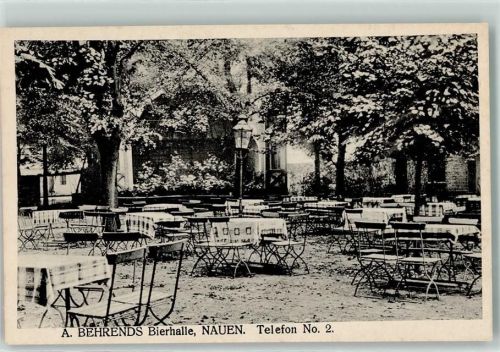 14641 O1550 Nauen , Havelland - A. Behrends Bierhalle Gartenwirtschaft