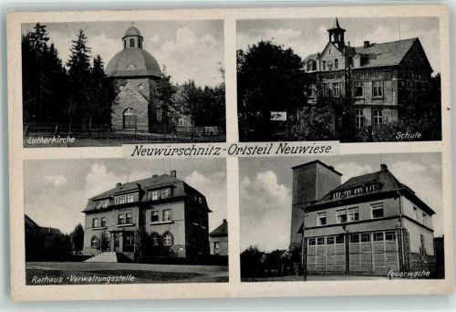 Neuwürschnitz Landpost Neuwürschnitz Lutherkirche Rathaus-Verwaltungsstelle Feuerwache Schule