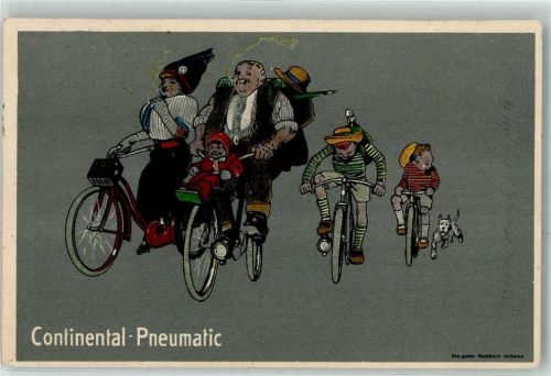 1917 Fahrrad Familie AK