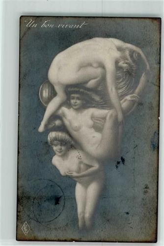 1909 Gesicht aus nackten Frauen - Erotik