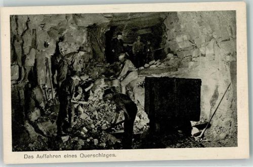 Gleiwitz die Grube Reihe I Bild 5 das Auffahren eines Querschlages Lore Bergarbeiter Ort lt. Verlag