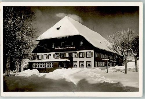 Saig Gasthaus Zum Ochsen Winter WK II Landpost über Titisee