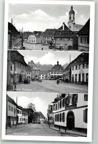 Riegel Rathaus Hauptstraße Tankstelle Shell Oldtimer Litfaßsäule