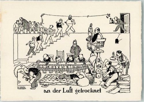 Bild 3 der Folge Zerkall Bütten sign. W. Heath Robinson Humor