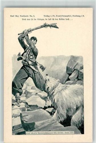 Nr 9 Reiseerzählungen Band XVIII Seite 325 Bär Gewehr