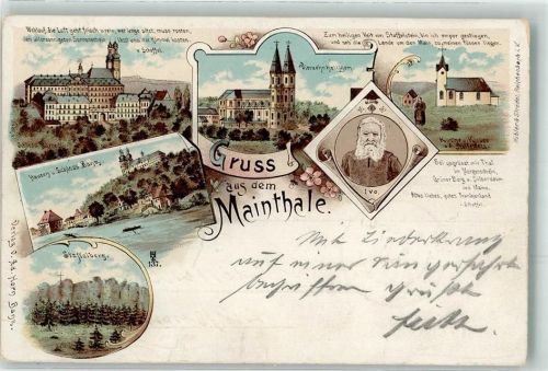 Vierzehnheiligen 1898 Maintal Schloss Banz Staffelberg Ivo Kirche Klause Lithographie