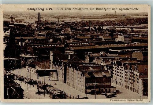 Königsberg Blick vom Schlossturm auf Hundegatt u. Speicherviertel