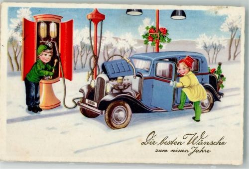 1937 Auto Kinder Neujahr
