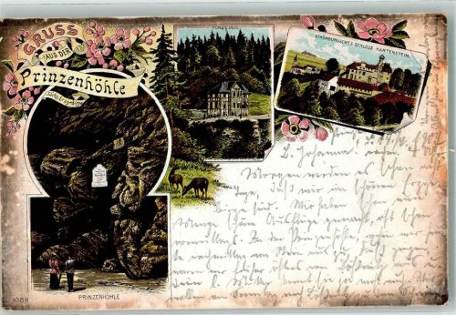 Hartenstein 1907 Prinzenhöhle Schloß Hartenstein Forsthaus