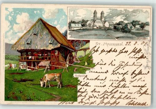 St. Märgen 1901 Rankmühle Kuh sign. K. Mutter