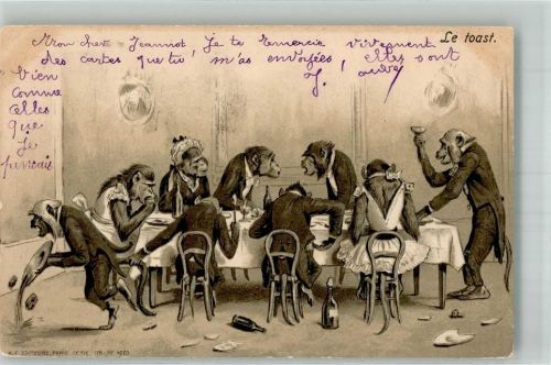 1902 Humor Tiere Vermenschlicht Sekt K.F. Editeurs Serie 178 No. 4003