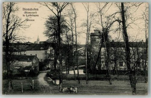 Bioncourt 1916 Grenze Feldpost WK I
