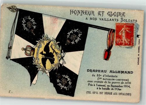 1914 Honneur et Gloire Drapeau Allemand Fahne