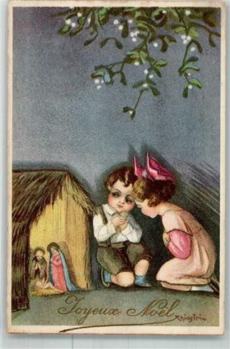 Joyeux Noel Kinder und Krippe Casa Editrice Ballerini & Fratini 188 Chiostri, C. & S. Künstlerkarte