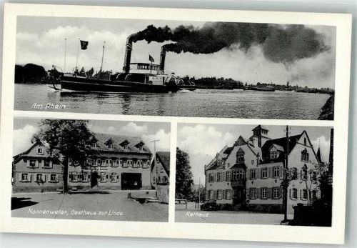 Nonnenweier Rathaus Gasthaus zur Linde Raddampfer Oldtimer