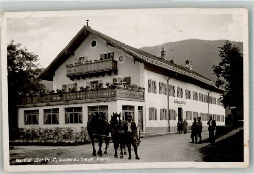 Jachenau Gasthaus Zur Post Pferdefuhrwerk