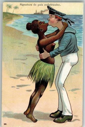 1914 - 1918 Comic Küsse Matrose Black + White