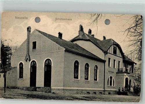 15898 O1222 Neuzelle Gebrauchsspuren Schützenhaus gelocht
