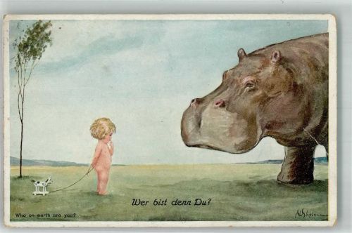1925 Who on earth are you? Kind und Nilpferd