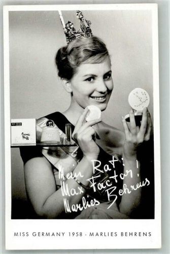 Miss Germany 1958 Marlies Behrens Werbung für Kosmetik Max Factor