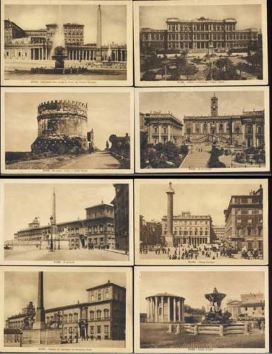 um 1910/20 Rom: 8 tolle AK, Piazza Colonna, Templo di Vesta, Palazzo di Giustizia