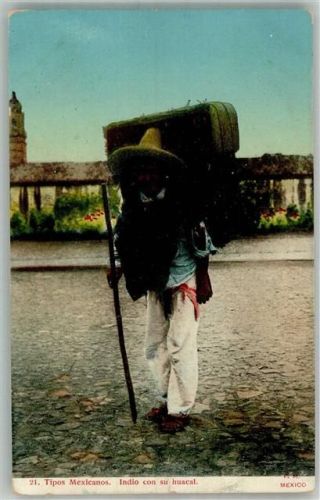 Tracht Indio con su huacal Trachten Mexiko Foto AK