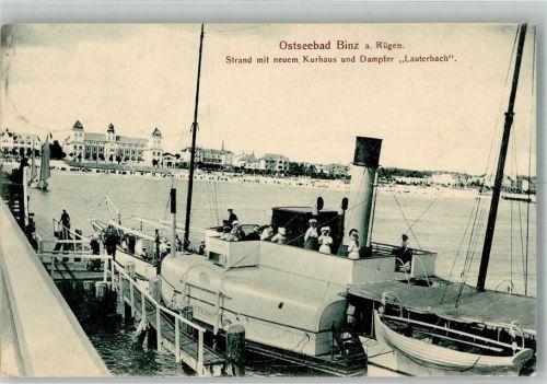 Ostseebad Binz 1910 Neues Kurhaus Strand Dampferanlegestelle Dampfer Lauterbach
