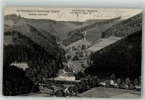 Waldenburg 1913 Blitzengrund Waldenburger Bergland