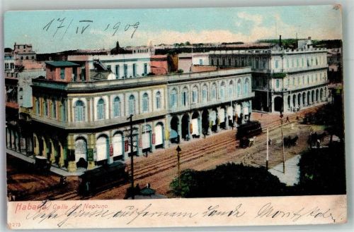 Havanna 1909 Straßenbahn Straße Calle de Neptuno