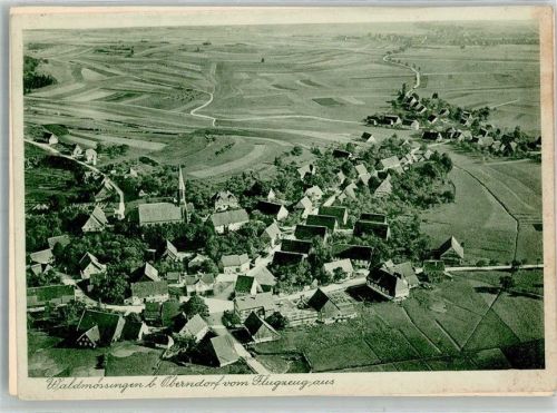 Waldmössingen Fliegeraufnahme Original aufmontierte Verlagsmusterkarte