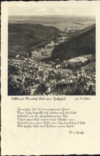 1940 Manebach, Gedicht/poem, gewellter Rand,Thüringer Kunstverlag R. Bechstein