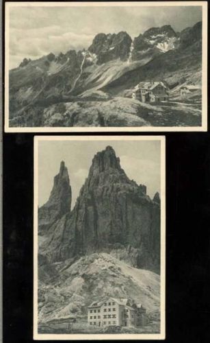 um 1920/30 Rosengarten-Dolomiten, Südtirol, Italien, 2 tolle AK Vajoletthaus, Winkler- und Vajolettspitze,Josef Werth AKU2