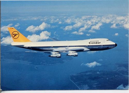um 1970/80 Flugzeug -Condor- Intercontinental-Jet, Boeing 707-430, D-ABOC (plane) über den Wolken,R. Sänger