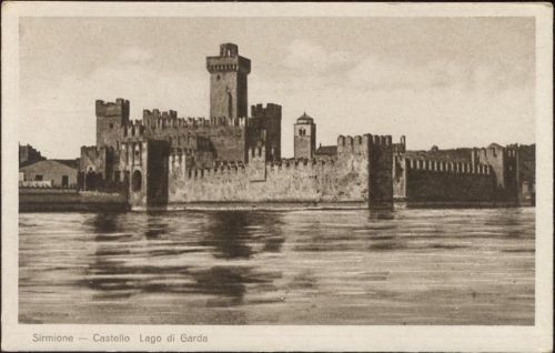 um 1920/30 Sirmione, Italien, Schloss am Garda-See AKU1
