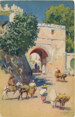 um 1910/20 Esel, Tor der Königin, Künstler AK,sign. M. Bertucni AKU1