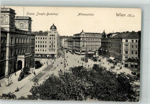Wien 1911 Bahnhof Franz Josef Althanplatz Straßenbahn