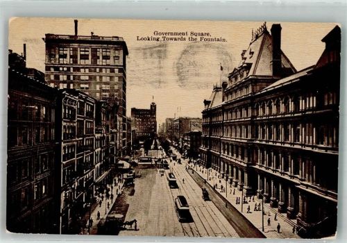 Denver Fountain Colorado Straßenbahn Government Square 1909