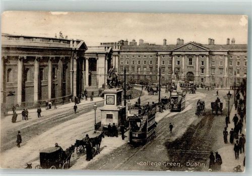 Dublin Denkmal Straßenbahn College Green