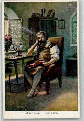 Portrait vom Meistersinger Hans Sachs Künstlerkarte Nr. 3217