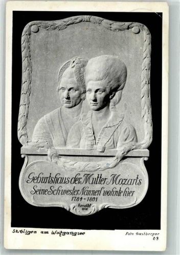 Sankt Gilgen Geburtshaus der Mutter Mozarts Plakette
