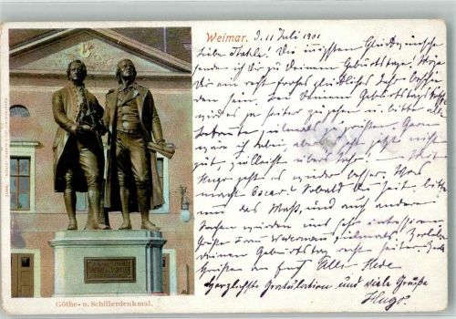 Weimar 1901 Goethe- und Schillerdenkmal Verlag Louis Glaser 9807