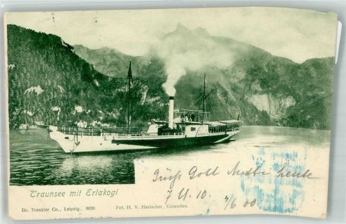 Gmunden Dampfschiff Traunsee Binnenschiff 1900 Foto AK